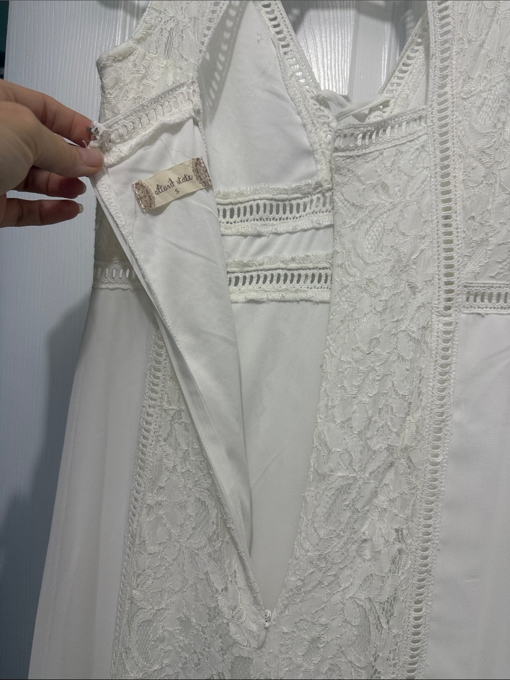 Altar'd State white boho chic Lace Maxi Dress - Picture 9 of 9